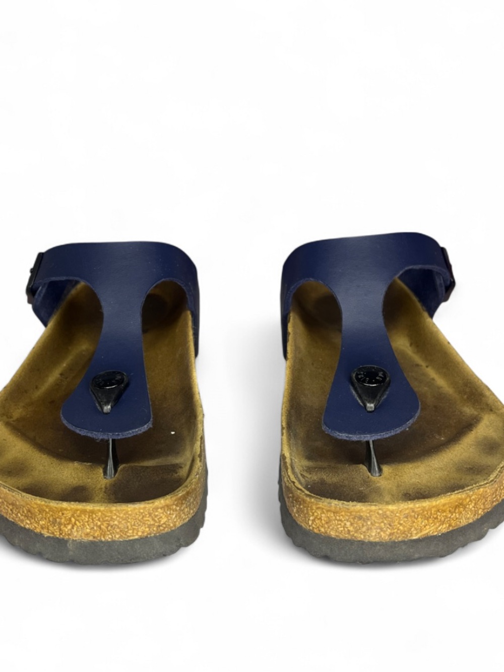 Birkenstock Navy Cork Footbed Slide Sandals - Picture 8 of 10